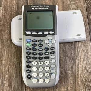 Texas Instruments TI-84 Plus Silver Edition Gray Graphing Calculator with Cover - Picture 1 of 5