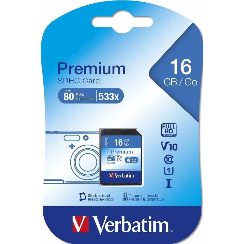 Verbatim 43962 16GB SecureDigital Class 10 SDHC Card - Image 1 of 4