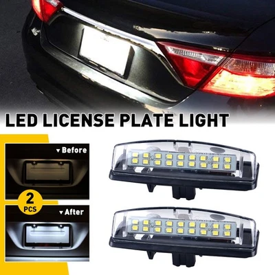 2* Luces LED blancas de matrícula para Toyota Camry/Sienna/Prius/Echo/Yaris sedán Foto 1 de 4