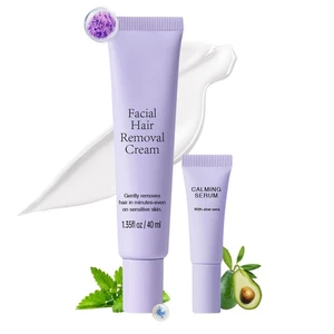 Flamingo Gesichtshaarentfernungscreme beruhigende sanfte 40 ml+ 5ml Essenz Set - Bild 1 von 13