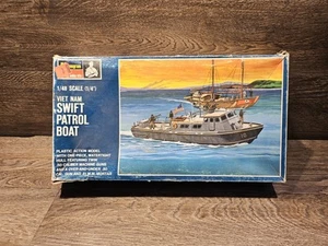 VINTAGE RARE 1967 Monogram 1/48 Viet Nam Swift Patrol Boat Model Kit - READ - Picture 1 of 9