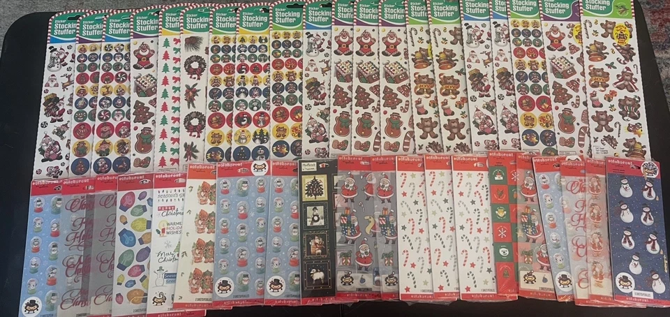 HUGE LOT  40 Packs   Of   VINTAGE Christmas STICKERS  HALLMARK  . Mello Smello - Image 1 of 1