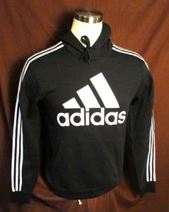 Adidas Men's Logo Hoodie Sweatshirt, Black, Cotton Blend, Size S, EUC - Picture 1 of 9