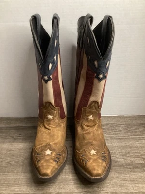 Botas de vaquero para mujer 6,5 M Laredo Keyes estrellas y rayas punta corta 52165 Foto 1 de 4