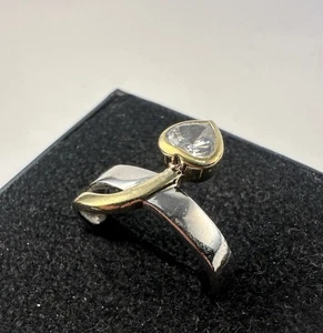 Silberring 925 Bicolor mit Herzstein Gr. 54 - Bild 1 von 8