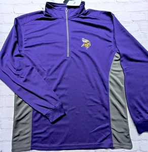Men's XL NFL Apparel Minnesota Vikings Jacket 1/4 ZIP Sideline Pullover - NEW - Picture 1 of 13