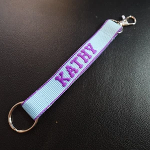 Kathy Lanyard Key Strap Keychain Personalized Novelty Name Gift Blue Purple  - Picture 1 of 5