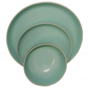 Gibson Home Rockaway 12 Piece Stoneware Dinnerware Set In Matte Teal - Picture 1 of 1