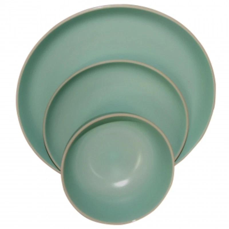 Gibson Home Rockaway 12 Piece Stoneware Dinnerware Set In Matte Teal - Image 1 of 1