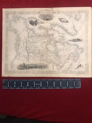 AMÉRICA BRITÂNICA [Canadá] MAPA c1850 RAPKIN & ROGERS Alasca antigo colorido à mão - Imagem 1 de 4