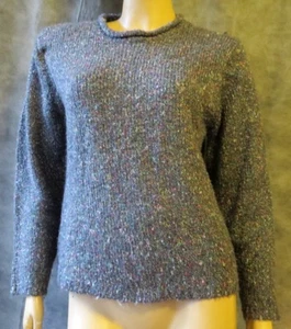 LONDON FOG weicher stretchiger flauschiger anthrazitgrauer Tweed Rollkragen Pullover Sweater L - Bild 1 von 4