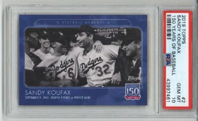 2019 TOPPS 150 YEARS OF BASEBALL #2 SANDY KOUFAX DODGERS PSA 10 LOW POP RARE - Image 1 of 2