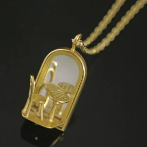Georg Jensen Gold Plated Pendant w/ Chair, Table and Mirror - #5201 Café - Picture 1 of 3
