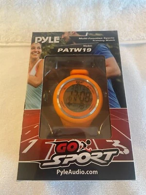Pyle Go Sport Pedometer Stopwatch Alarm Sports Training Watch New In Box Orange - Image 1 of 4