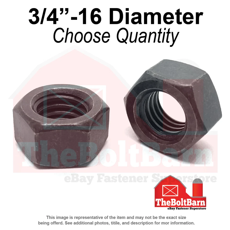 3/4英寸-16级8成品六角螺母纯细螺纹(挑选数量) — 第 1/1 张图片