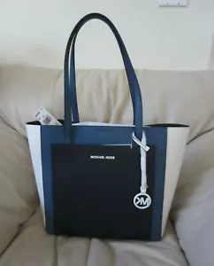 Michael Kors Gemma 16" große Tasche Beuteltasche Leder dunkel Chambray Multi neu mit Etikett $ 298 - Bild 1 von 6