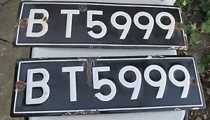 VINTAGE EXPIRED ENAMELED BULGARIAN CAR LICENSE PLATE REGISTRATION NUMBER FOR CAR - Picture 1 of 6