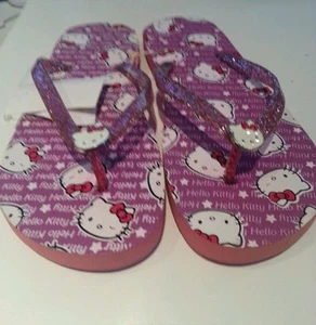Girls Sanrio Hello Kitty Pink & Lavender Sparkle flip flops Size Small - Picture 1 of 3
