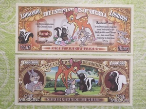 BAMBI & Friends (Baby Deer, Rabbit, Skunk) ~ $1,000,000 One Million Dollar Bill - Bild 1 von 2