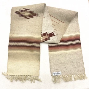 Vintage Ortega Chimayo Wool Hand Woven Table Runner Large Rug 62 X 9 1/4 Wool - Picture 1 of 17