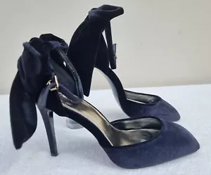 Damenschuhe Gr. 6,5 Schuhe High Heel schwarz Samt Knöchelband Marke Next - Bild 1 von 18