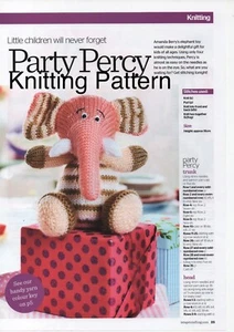 Percy The Party Elephant - Knitting Pattern - Toy - Amanda Berry - Picture 1 of 6