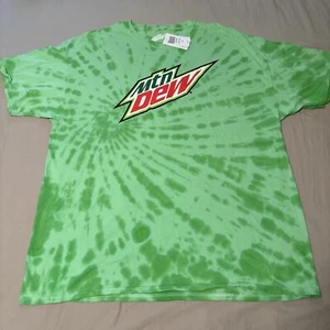 MOUNTAIN DEW TIE DYE T SHIRT MENS 2XL XXL GREEN SHORT SLEEVE MT DEW NWT - Picture 1 of 4