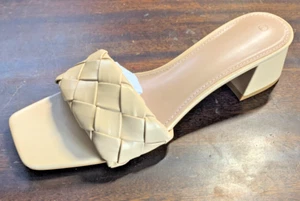 Woven Square Open Toe Slides Casual Mules - Picture 1 of 5