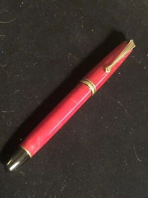 Preciosa Pluma Estilográfica - CARDINAL ROJO NEGRO DORADO - CELULOIDE - DORADO NUEVO EN CAJA - Cartucho Foto 1 de 4