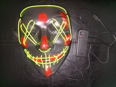 NEW COSPLAY HOLIDAY MASK VARIOUS COLORS BATTERY OPERATED BUY 1 GET 1 FREE MASK - Image 1 of 4