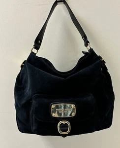 REDUCED: Michael Kors Hudson Downtown Black Suede Large Shoulder Bag (was $119) - Picture 1 of 8