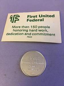 First United Federal 1988 Olympics Seoul, Korea Souvenir Coin - Picture 1 of 2