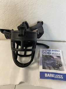 BARKLESS Dog Muzzle, Soft Silicone Basket for Dog Size 6 Snout 5.7” 121-154lbs - Picture 1 of 13