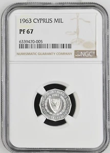 1963 CYPRUS Proof MIL - NGC PF 67 - Picture 1 of 2