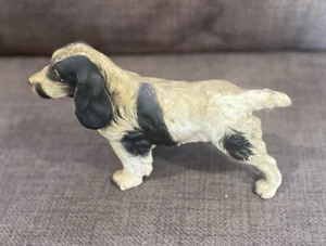 Pre Owned Remarkable Ceramic Black & White Cocker Spaniel Standing Dog Figurine - Picture 1 of 5