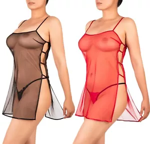 Sexy Nuisette Babydoll Transparente Femme Fab en Europe Neuf S M L XL ou XXL - Zdjęcie 1 z 4