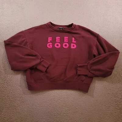 Express толстовка женщин средний фиолетовый чувствовать себя хорошо логотип свитер резинка рукава - Изображение 1 из 4