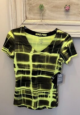 Nike Pro, Dri-Fit Competition Base Layer Shirt Sz M Green V-Neck NWT - Image 1 of 4