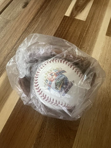 New York Yankee World Series Ball And Glove Still Sealed In Bag Cover