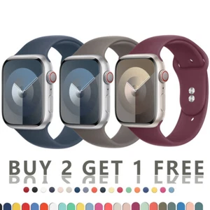 Silicone per Apple Watch Series 9 8 7 6 5 4 SE 40/44/41/45/49 mm cinturino sportivo - Foto 1 di 69