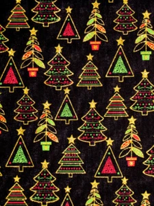 Christmas Tree Fabric By The Yard Trees Gold Accents Cotton Fabric Traditions - Picture 1 of 2