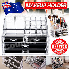 Clear Acrylic Makeup Holder Cosmetic Organiser 4 Drawer Storage Jewellery Box AU