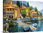 Lake Como Landing Canvas Wall Art Print, Italy Home Decor