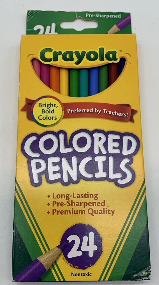 Crayola - Nontoxic - Colored Pencils- 24 ct Pack~ Pre-Sharpened - BRAND NEW - Image 1 of 1