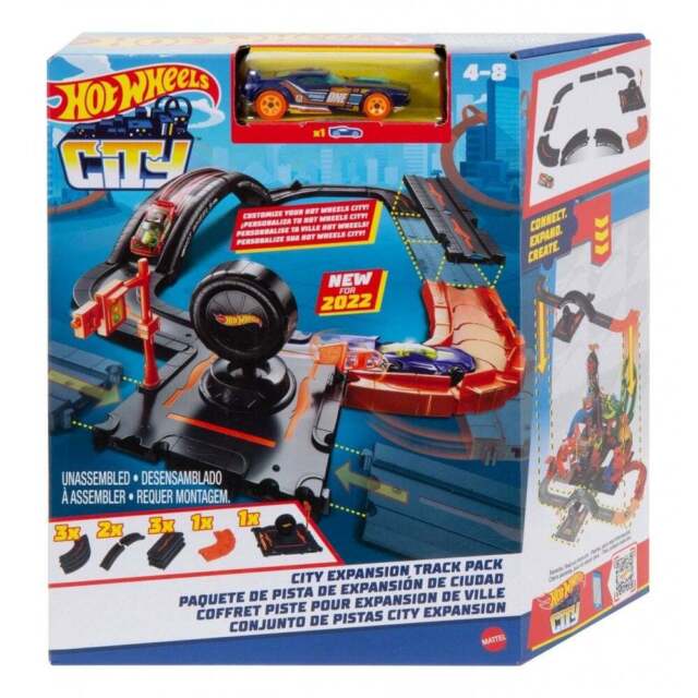 Hot Wheels City Un Dino au Garage, coffret de jeu pour petites voitures à  connecter avec circuit et pistes, jouet pour enfant, GBF91