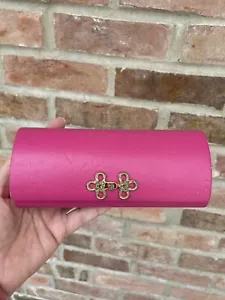 Lilly Pulitzer Eye Glass Case Pink Purple Glasses Vintage Gold Tone Feminine - Picture 1 of 5
