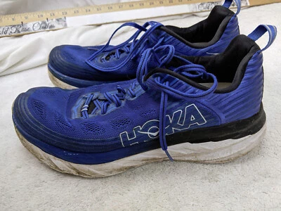 Hoka One One Bondi 6 Mens 11.5 46 Blue Running Shoe Jogging Athletic Cushioned - Image 1 of 4