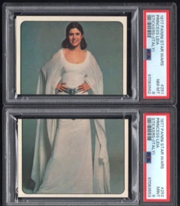 1977 Panini Star Wars Stickers No 251 and No 252 Princess Leia PSA 8 PSA 9 - Picture 1 of 2