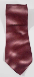 John Henry Herren Krawatte rot mit Diamantpunkten 100 % Seide Made in USA 56"x4" - Bild 1 von 4