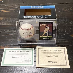 Brandon Webb Arizona Diamondbacks Autographed Signed Baseball MLB COA - Picture 1 of 7